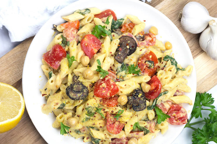 Easy Hummus Pasta